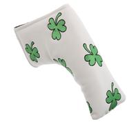 Healvian Unique Shamrock Embroidered Mallet Putter Headcover PU Golf Club Protector for Tournaments and Irish-themed Parties Convenient Stylish and Golf Accessory