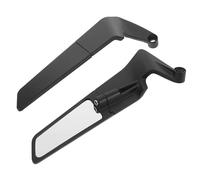 Healvian Universal Motorcycle Handlebar Mirrors Set, Aluminum Alloy Stealth Side Rearview Mirrors with White Glass, Adjustable Rotating Design for Street and Racing Motorbikes, Suitable