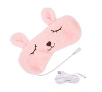 Healvian USB Heated Eye Mask for Night Sleep and Warm Compress 3d Cartoon Pink Bear Steam Eyeshade with Temperature Control Rechargeable Eye Cover for Home Relaxation