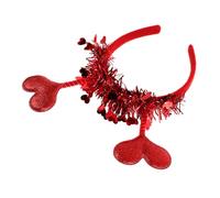 Healvian Valentines Day Red Heart Headband Lightweight Cute Love Photo Prop Headpiece for Single Parties Couples Events Wedding Holiday Costume Hair Accessory