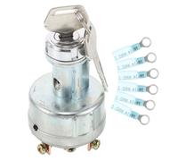 Healvian Vehicle Ignition Starter Switch with Key 6-pin for Excavator, Tractor, Agricultural Vehicles, Forklift and Lawn Mower - Ignition Switch with Terminal Compatible with Farm and Truck