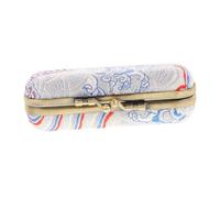 Healvian Vintage Blue Metal-Edged Lipstick Case with Mirror Compact Lipstick Holder for Women S Essentials Purse Organizer Small Storage Box for Precise Application and Giving