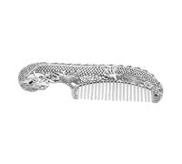 Healvian Vintage Chinese Alloy Dragon Comb for Hair Grooming and Scalp Massage Hand-carved Antique Decorative Hair Accessory for Weddings and Special Occasions