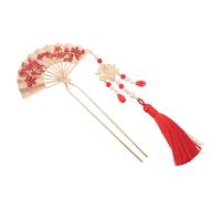 Healvian Vintage Chinese Enamel Hair Sticks with Elegant Tassels Metal Hair Chopsticks for Traditional Updo Styling Cultural Wedding Party Accessories for Hanfu and Cosplay Enthusiasts