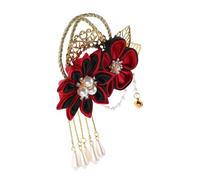 Healvian Vintage Chinese Floral Hairpin with Tassel Elegant Hanfu and Kimono Hair Accessory for Women Smooth Edges Secure Hold for Holiday and Festive Events