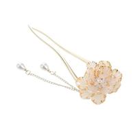 Healvian Vintage Chinese Peony Enamel Hair Stick Lightweight Metal Hairpin for Women Traditional Flower Hair Accessories Wedding Party Photo Shoots