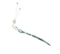 Healvian Vintage Chinese Tassel Hairpin with Green Pendant Traditional Ancient Hair Stick for Women Elegant Asian Hair Accessory for Hanfu Weddings and Special Events