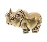Healvian Vintage Copper Rhino Keychain Pendant Brass Key Holder Creative Pendant Decor for Car Keys Bag Accessory Hanging Ornament