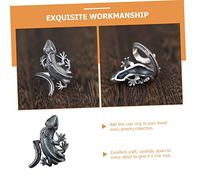 Healvian Vintage Gothic Lizard Wrap Ring Retro Punk Animal Jewelry for Women and Men Finger Accessory with Detail Stylish Club and Party Wear