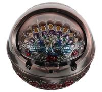 Healvian Vintage Metal Ashtray with Lid for Men, Versatile Use and Prevents Ash from Flying, Classic Retro European Style, and Decorative Ashtray for Living Room