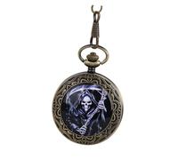 Healvian Vintage Quartz Pocket Watch with Classic Roman Numerals and Thick Removable Chain Durable Alloy Retro Timepiece for Men and Women Antique Style Christmas Birthday Fathers Day