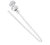 Healvian Vintage Retro Pocket Watch Necklace Silver Tone Creative Pendant Men’s Medium Size Classic Timepiece Suitable for Gifts and Everyday Wear