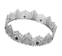 Healvian Vintage Stone Crown Rustic Medieval King Tiara for Men European Palace Style Royalty Headpiece Birthday Prom Wedding Accessory