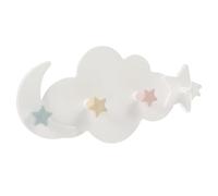 Healvian Wall-Mounted Hook Towel Wall Rack 4.5x3.2x1.8inch Pp Material Simple Delicate Design Organizing Easy to Install White Cloud Shape for Laundry Room and Cabinet