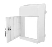 Healvian Wall Mounted Lockable Mailbox White Plastic with Weatherproof Design and Secure Lock, Rainproof Mail Storage Box for Home or Office, Modern Stylish Appearance