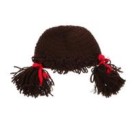 Healvian Warm Knitted Cap for Boys Girls Cabbage Patch Costume Wigs Hat Pigtails Wigs Design Soft Yarn Material for Winter Toddler Kids Photo Prop