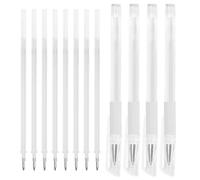 Healvian Waterproof Tattooing Makeup Pen White Position Mapping Tool 12pcs Set Including 4 Pens and 8 Refills for Eyebrow Embroidery and Precise Skin Marking in Beauty Treatments