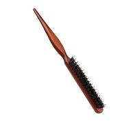 Healvian Wavy Curly Hair Comb with Natural Boar Bristles and Nylon Teeth, 1-pc Wooden Handle Rat Tail Teasing Comb for Scalp Massage, Backcombing and Volumizing Styling Tool for Salon and Home Use