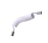 Healvian White Spring Shape Toilet Jet Wash Spray Hose with Pu Material, 2m Flexible Telescopic Shower Hose for Bathroom Sprayer, Elastic and Easy to Remove, for Toilet and Wash Basin Use