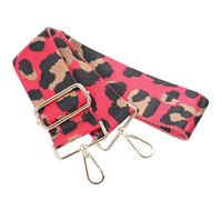 Healvian Wide Adjustable Leopard Print Canvas Crossbody Bag Strap with Thickened Shoulder Belt for Women Handbag Replacement, Red Patterned Purse DIY Accessory