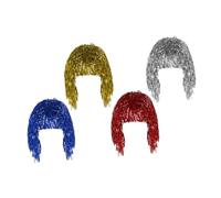 Healvian Wig Set 4pcs Glitter Hair Extensions Highlight Wig Unisex Cosplay Accessories