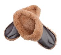Healvian Winter Warm Shoe Liners for Clogs, Removable Plush Fuzzy Inserts Fleece Lining, Washable Thermal Boot Inserts Size 40-41, Brown Short Tube for Indoor and Outdoor Use