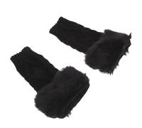 Healvian Winter Women Fingerless Gloves Knitted Faux Fur Wrist Short Cuff Hand Mittens Cozy Hand Sleeves for Sweaters Stylish Arm Warmers Covering Wrists Versatile Warm Accessory for Cold