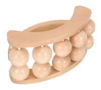 Healvian Wooden Acupoint Massage Roller with Ergonomic Curved Handle for Neck and Shoulder Muscle Relief Portable Handheld Massager for Deep Tissue Relaxation and Fatigue at Home