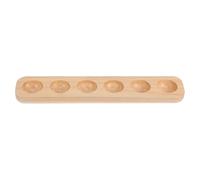 Healvian Wooden Egg Holder Tray 6-Compartment Single Row Rubberwood Egg Storage Organizer for Fridge Kitchen Countertop