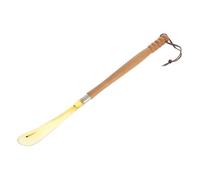 Healvian Wooden Shoe Horn with Rubber Head Long Handle Lazy Helper for Seniors Pregnant Women Space Saving Hanging Design for Easy Storage Durable Lightweight Resin Construction