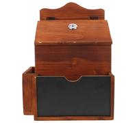 Healvian Wooden Suggestion Box with Lock 20.3X15X27Cm, Lockable Feedback Collection Box for Office and Community Fundraising, Vintage Solid Wood Tip Jar and Donation Organizer