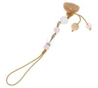 Healvian Yellow Jade Agate Mobile Phone Pendant Gold Jade and Watermelon Crystal, Delicate Vintage Style Phone Chain for Securely Holding Cellphone and Car Key Decorative Accessories