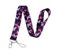 Heamsa Butterfly Credential Holder Lanyards for Keys Neck Strap ID Card Gym Phone Straps USB Badge Holder Keychain Keyring