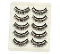 HEANUJJ 10 Pairs Dramatic Long Fake Lashes with Shiny Black Iridescent Gems Thick Eyelashes Extensions for Women and Volume for Parties Dance and Daily Wear