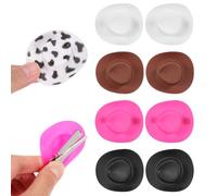 HEANUJJ 10 Pcs Mini Hat Hair Clips Plastic Party Hat Hair Clip with Western Flair Stylish Cute Design Stay in Place without Slipping for Styling