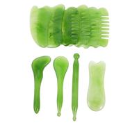 HEANUJJ 10pcs Gua Sha Combs Massaging Plates Resin Ergonomic Design Reduce Muscle with Storage Bag for Scraping Over Tense Facial Muscles and Massage Use