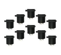 HEANUJJ 10pcs Loudspeaker Holder Socket with Stainless Steel and Plastic, Small and Light Audio Bracket for Stage Speaker Box, Square Shape Simple Operation Black Connectors