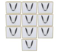 HEANUJJ 10pcs White Paper Bags with Handles, 11 X 8.7 Inches, Sturdy Construction and Prevent Collapsing, Classic Pure White Paper Shopping Bags for Boutique Shopping and Packaging