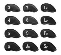 HEANUJJ 12pcs Waterproof Pu Golfing Pole Covers Mallet Shaped Cue Sleeves for Protecting Cues and Reducing Vibration, for Carrying in Your Bag Or Being Transported on The Course