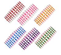 HEANUJJ 144pcs Gradient Fake Nails Tips Detachable False Nails Ultra-thin Long Serving Life Abs Material New Year Manicure for Professional Salon Special Occasion