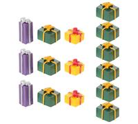 HEANUJJ 15pcs Christmas Resin Ornament Accessories DIY Decorative | Plastic Mixed Pack, Gift Box Motif, Suitable for DIY Festival Projects and Everyday Phone Decor Random Style