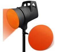 HEANUJJ 15pcs Round Gel Filter Light Stickers for Headlights, Self-Adhesive Warm Light Color Correction Film Sheets, 10cm Lamp Transparency Sheets for Ambient Lighting Replacement