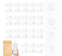 HEANUJJ 20 Sets Adhesive Plastic Hooks with Strong Adhesive Backing, Multi-Functional PVC Sticky Wall Hooks for Hanging Pictures and Small Items, No Damage to Walls, for Home and Kitchen
