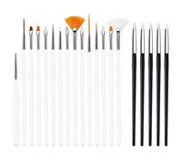 HEANUJJ 20pcs Nail Art Pen Kit Silicone and Plastic Brushes for Manicure Lightweight Nail Painting Tools for Fine Details Assorted Colours
