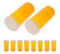 HEANUJJ 20pcs Plastic Storage Vials with Caps, Airtight Portable Medicine Bottles, 30dr Capacity, Yellow Plastic Containers for Travel and Small Item Storage