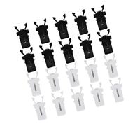 HEANUJJ 20Pcs Universal Garbage Can Lock Clips, Press-To-Close Trash Can Buckle Accessories with Black and White Snap Latches, Compatible with Home Wastebaskets and Recycling Bins