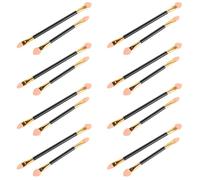 HEANUJJ 24pcs Double Headed Eyeshadow Sponge Brushes Set with Medium and Large Gold Handles, Reusable Dual-sided Eye Makeup Applicators for Precise Cosmetic Use and Travel Touch-ups