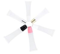 HEANUJJ 24pcs Lip Gloss Containers Refillable Tube 15ml Plastic White Slanted Color Mixing Lightweight Environmentally Friendly Makeup Accessories for Home Use Random Color