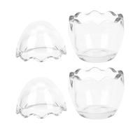 HEANUJJ 2pcs 100ml Glass Egg Shell Pudding Cups for Baking and Kitchen Use, High Temperature Resistant Mousse and Jelly Ramekins for Household Sweets
