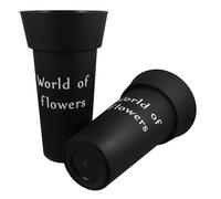 HEANUJJ 2pcs Black Wake Flower Buckets Reusable Pp Plant Containers Not Easy to Break for Flower Storage and Display Suitable for Shopping Mall Or Balcony Decoration